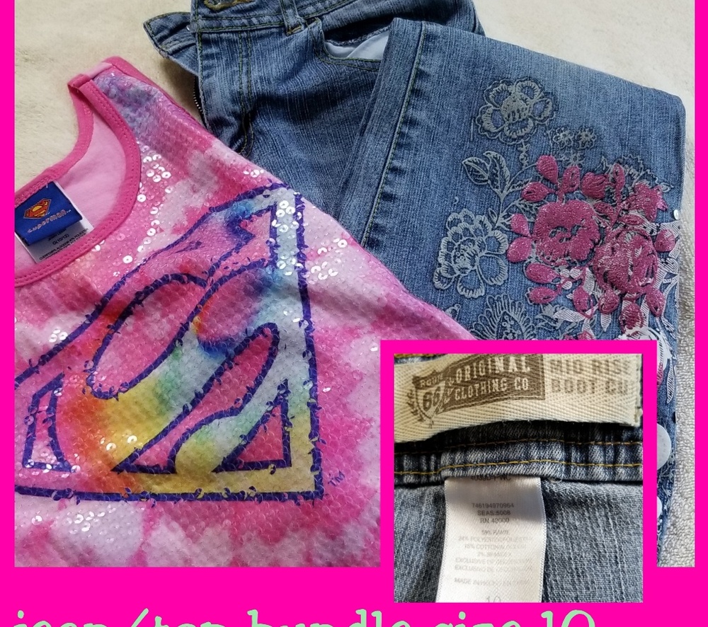 Girls jean/top bundle size 10